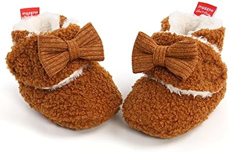 Timatego Newborn Baby Boys Girls Cozy Fleece Booties With Grippers Stay On Slipper Socks Infant Toddler Crib Winter Shoes For Boys Girls