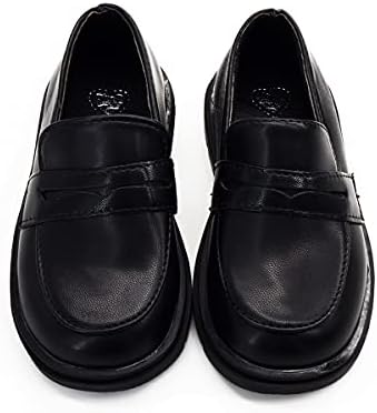 Timatego Toddler Boys Girls Oxford Shoes PU Leather Lace Up School Loafer Flats Baby Infant Uniform Dress Shoes(Toddler/Little Kid)