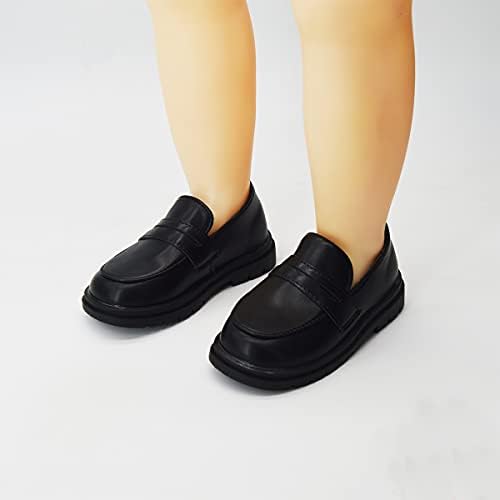 Timatego Toddler Boys Girls Oxford Shoes PU Leather Lace Up School Loafer Flats Baby Infant Uniform Dress Shoes(Toddler/Little Kid)