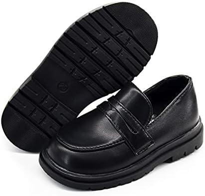 Timatego Toddler Boys Girls Oxford Shoes PU Leather Lace Up School Loafer Flats Baby Infant Uniform Dress Shoes(Toddler/Little Kid)