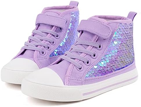 Toandon Kids Adorable Fashion High Top Casual Canvas Sneakers