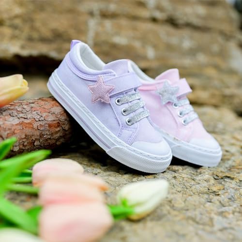 ToandonToddler Kids Sneakers Sparkle Fashion Glitter Sequins Canvas Shoes