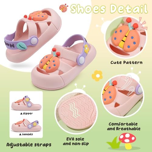 Toddler Boys Girls Breathable Garden Water Clogs Cute Cartoon Slip On Sandals Lightweight Slipper Outdoor Summer Swimming Pool Infant Children Beach Pool Shoes