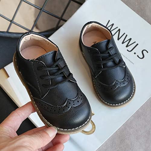Toddler Boys Girls Dress Shoes Brown Black Leather Loafers Wedding Oxford Shoes Uniform School Flat Shoes