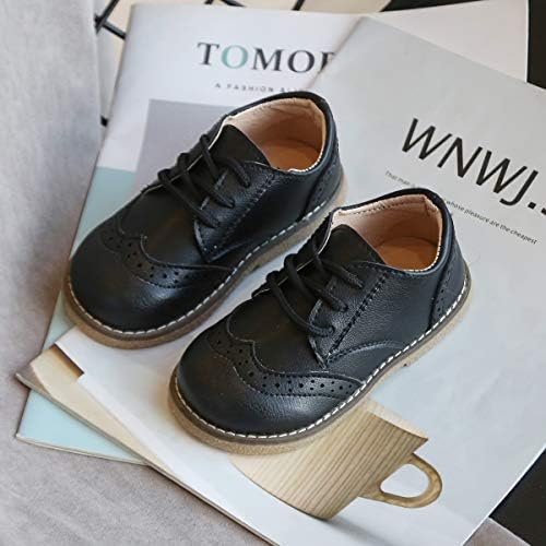 Toddler Boys Girls Dress Shoes Brown Black Leather Loafers Wedding Oxford Shoes Uniform School Flat Shoes