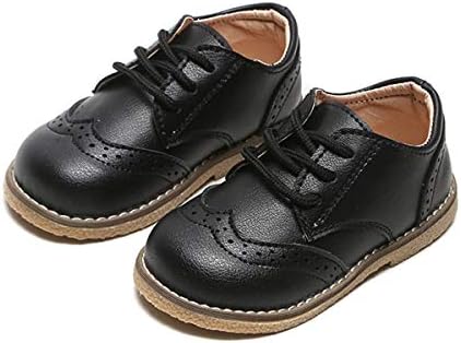 Toddler Boys Girls Dress Shoes Brown Black Leather Loafers Wedding Oxford Shoes Uniform School Flat Shoes