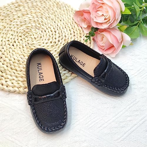 Toddler Boys Girls Leather Loafers Dress Shoes Little Kid Oxford Flats Casual Moccasins Slip-On School Uniform Walking Boat Shoes