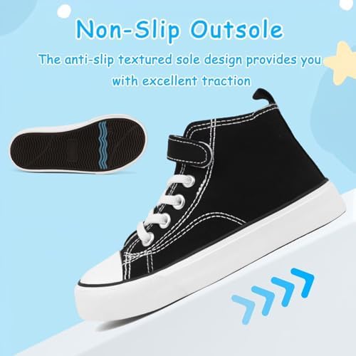 Toddler Canvas Shoes Girls High Top Sneakers Little Big Kids Boys Walking Cushioned Shoes Toddler 8-Big Kid 3