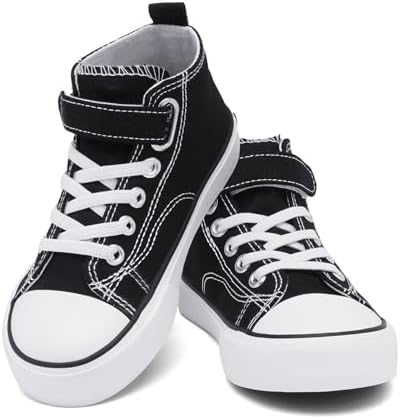 Toddler Canvas Shoes Girls High Top Sneakers Little Big Kids Boys Walking Cushioned Shoes Toddler 8-Big Kid 3