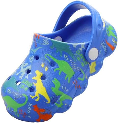 Toddler Clogs Boys Girls Kids Dinosaur Garden Shoes Slip on Sandals Slides Water Summer Shoes for Outdoor Beach Pool