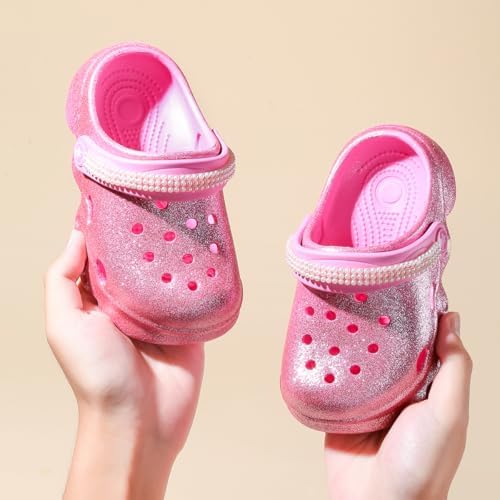 Toddler Clogs For Girls Lightweight Kid Garden Clogs Breathable Slip-on Slides Sandals Slippers Children's Beach Water Shoes