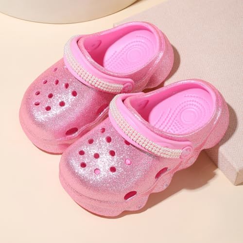 Toddler Clogs For Girls Lightweight Kid Garden Clogs Breathable Slip-on Slides Sandals Slippers Children's Beach Water Shoes