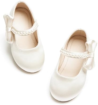 Toddler Flower Girl Glitter Dress Shoes Little Girl Ballet Flats Bow Wedding Party