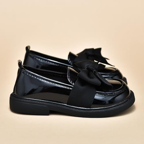 Toddler Girl’s Dress Shoes Comfort Bowtie Princess Oxford Style School Uniform Shoes Loafer Flats