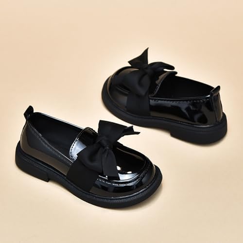 Toddler Girl’s Dress Shoes Comfort Bowtie Princess Oxford Style School Uniform Shoes Loafer Flats