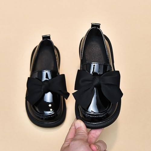 Toddler Girl’s Dress Shoes Comfort Bowtie Princess Oxford Style School Uniform Shoes Loafer Flats