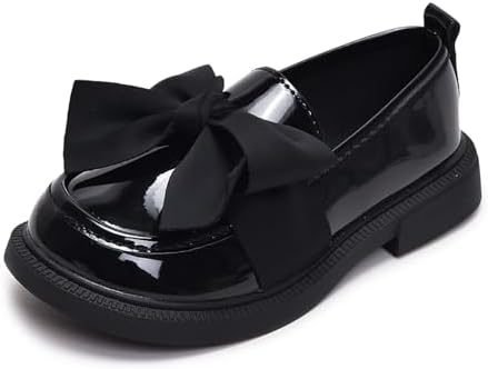 Toddler Girl’s Dress Shoes Comfort Bowtie Princess Oxford Style School Uniform Shoes Loafer Flats