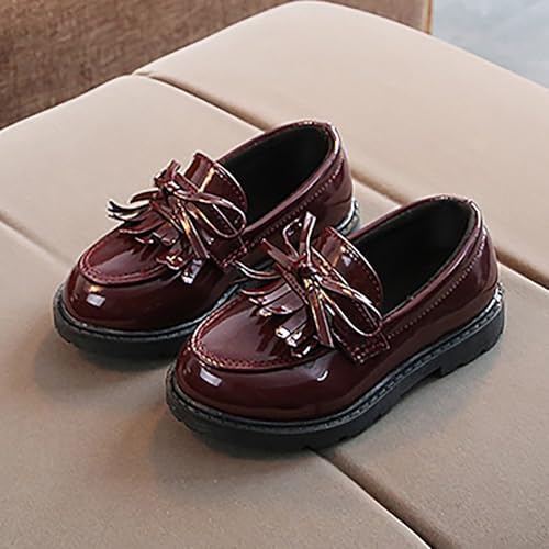 Toddler Girl’s Dress Shoes Comfort Tassel Princess Oxford Style School Uniform Shoes Loafer Flats