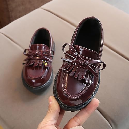 Toddler Girl’s Dress Shoes Comfort Tassel Princess Oxford Style School Uniform Shoes Loafer Flats