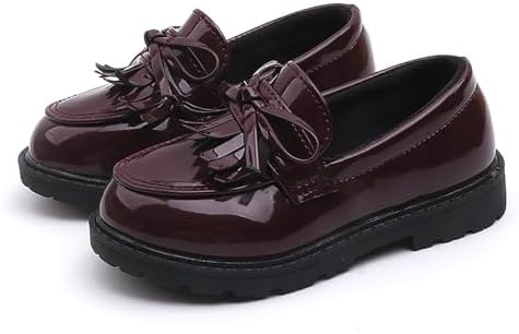 Toddler Girl’s Dress Shoes Comfort Tassel Princess Oxford Style School Uniform Shoes Loafer Flats