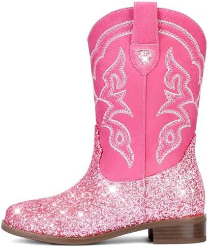 Toddler Girls Cowboy Boots - Cowgirl Western Boot For Kids Mid Calf Riding Shoes Little Kid/Big Kid