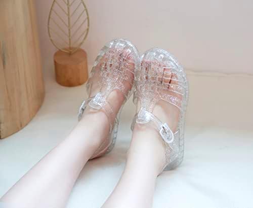Toddler Girls Jelly Shoes Soft Unisex-Child Boys Jellies Sandals Rubber Sole Closed Toe Beach Summer Mary Jane Kids Princess Dress Flat