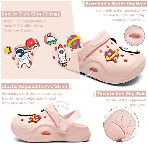 Toddler Kids Boys Girls Cute Garden Water Clogs Sandals Slip On Shoes Slipper Slides Lightweight Outdoor Summer Infant Children Beach Pool Shoes (Baby/Toddler Kids)