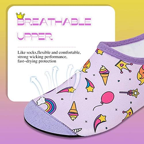 Toddler Kids-Water-Shoes Lightweight Non-Slip Aqua-Socks Swim-Shoes For Beach-Pool Walking For Boys Girls(BT-S Unicorn Pink 28/29)