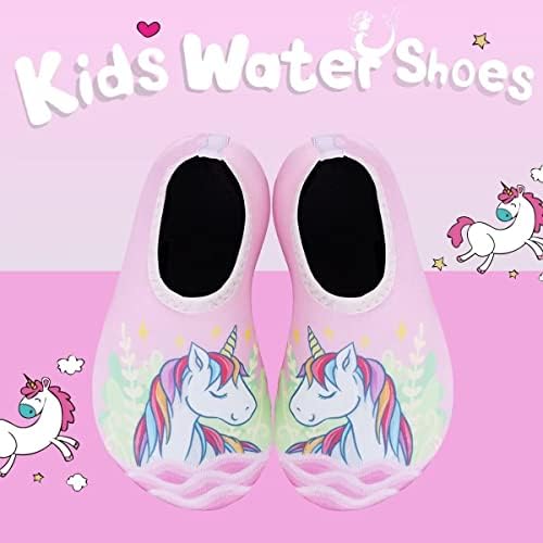 Toddler Kids-Water-Shoes Lightweight Non-Slip Aqua-Socks Swim-Shoes For Beach-Pool Walking For Boys Girls(Unicorn Horse/Pink 30/31)