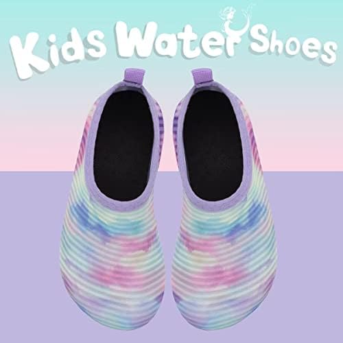 Toddler Kids-Water-Shoes Lightweight Non-Slip Aqua-Socks Swim-Shoes For Beach-Pool Walking For Boys Girls(BT-Tie-dye Pink Purple 32/33)