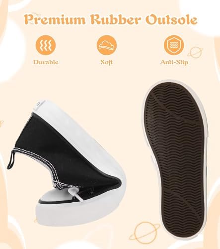 Toddler Little Kid Cushioned Canvas Shoes Slip On Sneakers Soft And Durable