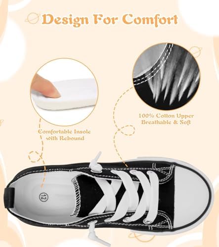 Toddler Little Kid Cushioned Canvas Shoes Slip On Sneakers Soft And Durable