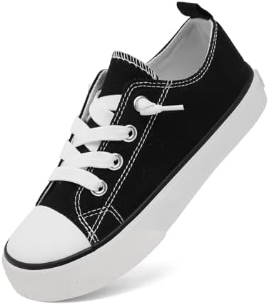 Toddler Little Kid Cushioned Canvas Shoes Slip On Sneakers Soft and Durable