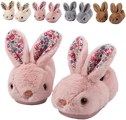 Toddler Rabbit Winter Slippers - Soft Plush Indoor Bunny Slippers for Girls & Boys