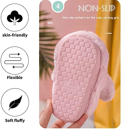 Toddler Rabbit Winter Slippers - Soft Plush Indoor Bunny Slippers For Girls & Boys