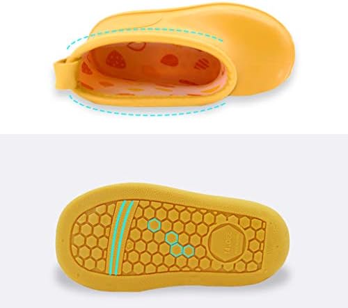 Toddler Rain Boots Baby Rain Boots Short Rain Boots For Toddler Easy-on Lightweight And Waterproof