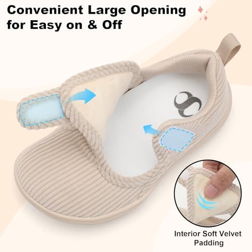 Toddler Slippers Girl Boy House Shoes Baby Moccasins Slippers Comfy Indoor Outdoor Barefoot Walking Shoes