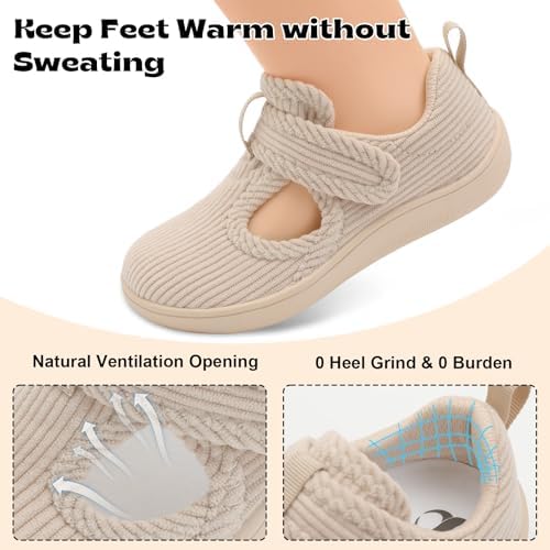 Toddler Slippers Girl Boy House Shoes Baby Moccasins Slippers Comfy Indoor Outdoor Barefoot Walking Shoes