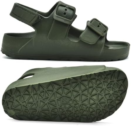 Toddler Unisex Adjustable Buckle Sandals – Comfortable Open Toe Beach & Pool Shoes For Boys & Girls With Back Strap