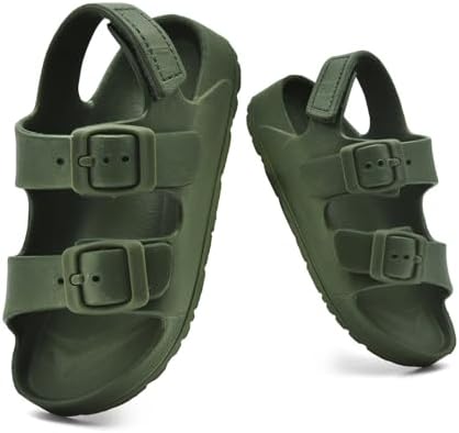 Toddler Unisex Adjustable Buckle Sandals – Comfortable Open Toe Beach & Pool Shoes for Boys & Girls with Back Strap