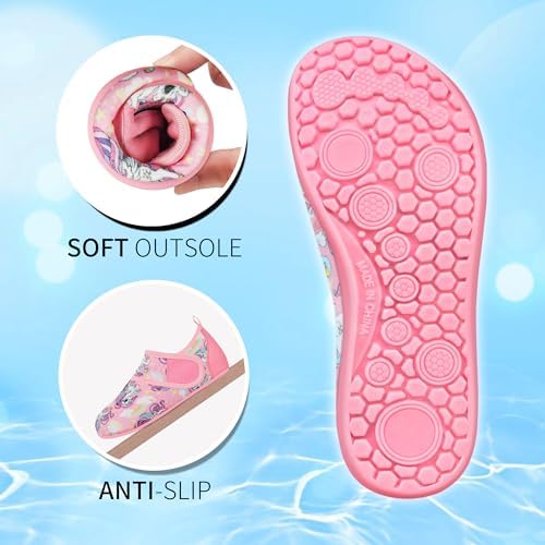 Toddler Water Shoes For Kids Boys Girls Swim Quick Dry Aqua Socks Little Kid Baby Youth Children Non-Slip For Beach Pool Outdoor Sports Walking
