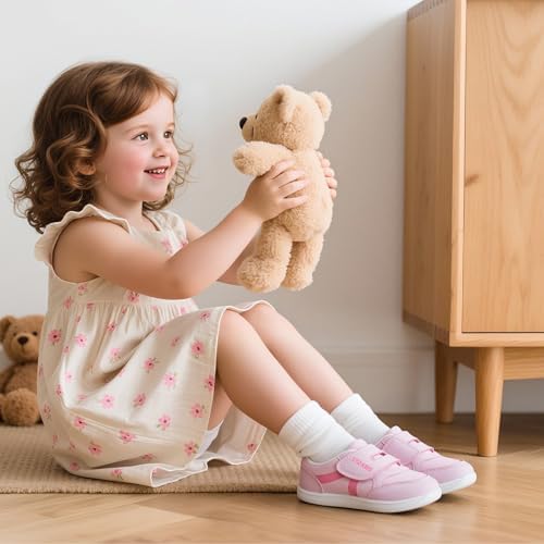 Toddler Wide Toe Box Barefoot Shoes Boys Girls Sneakers Kids Tennis Shoes Preschool Non Slip Lightweight Comfortable First Walking Shoes Running Outdoor Activities