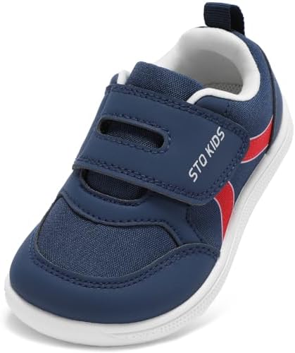 Toddler Wide Toe Box Barefoot Shoes Boys Girls Sneakers Kids Tennis Shoes Preschool Non Slip Lightweight Comfortable First Walking Shoes Running Outdoor Activities