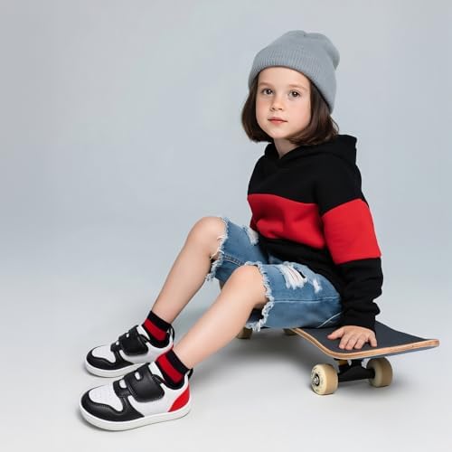 Toddler Wide Toe Box Barefoot Shoes Girls Boys Sneakers Zero Drop Kid Tennis Running Shoes Lightweight Non-Slip Comfortable First Walking Shoe Outdoor Activities School