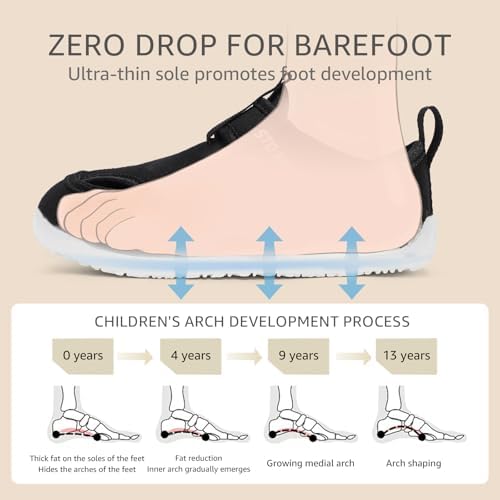 Toddler Wide Toe Box Water Shoes: Boys Girls Zero Drop Beach Sandals Summer Kids Barefoot Swim Pool Shoe