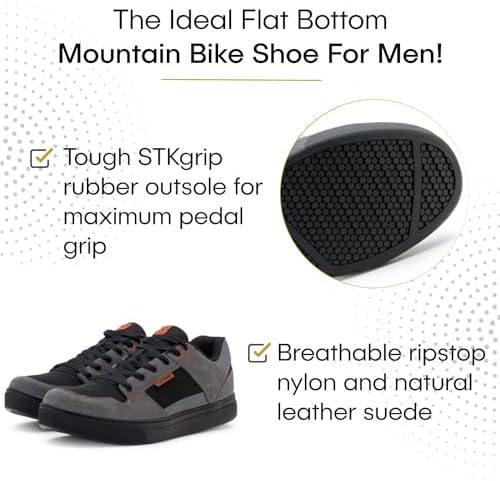 Tommaso Men’s Mountain Bike Shoes – Comfortable MTB Cycling Shoes For Trail Gravel BMX & Casual Riding – Non-Cleat Cycling Sneakers