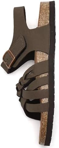 Torotto Girls Sandals With Cork Footbed Adjustable Buckle Casual Slides Sandals Open Toes Flat For Kids Toddler