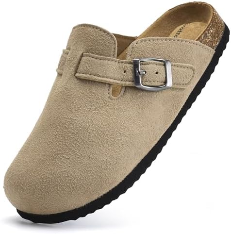 Torotto Kids Clogs Cork Footbed Slippers Arch Support Potato Shoes with Adjustable Buckle for Boys Girls