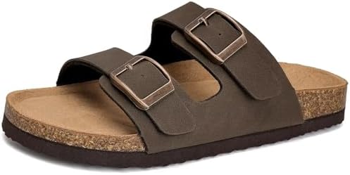 Torotto Kids Sandals Boys Girls Slide Summer Non-slip Cork Glitter Toddler Slippers with Adjustable Straps for Indoor & Outdoor