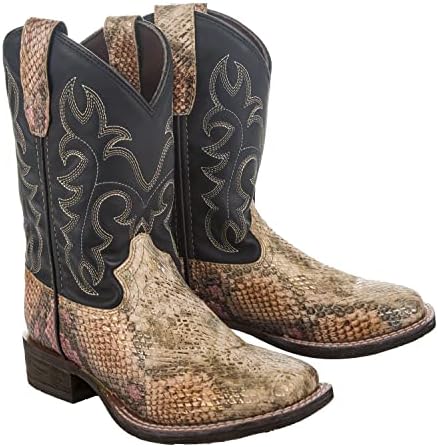 TuffRider Children's Black Snake in My Boot Western Leather Boots